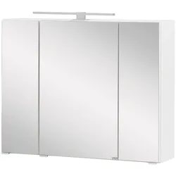 Spiegelschrank WELLTIME "Kaunas", weiß, B:80cm H:64cm T:20cm, Holzwerkstoff, Schränke, 80 cm breit, Soft-Close-Funktion