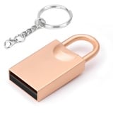 LEIZHAN USB 3.0 Flash Drive, Mini-USB-Flash-Laufwerk, USB-Flash-Laufwerk fürs Auto, USB-Flash-Laufwerk mit Schlüsselanhänger für PC, Laptop usw. (64GB, Gold Locks)