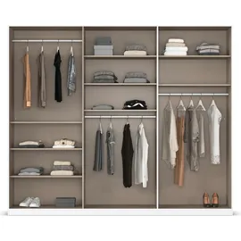 Rauch »Kleiderschrank Schrank Garderobe AGORDO TOPSELLER Schlafzimmer«, (in zwei Griff-Farben mit Dekor- oder Hochglanzfront), durchdachte Innenausstattung, in 6 Breiten und 2 Höhen MADE IN GERMANY, grau (seidengrau), B:271cm H:229cm T:54cm,