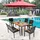 Costway Gartentisch 140 x 75 x 76 cm Braun/Schwarz