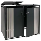 Proregal Mülltonnenverkleidung 122 x 132 x 84 cm anthrazit