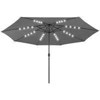 VidaXL Sonnenschirm mit LED-Leuchten und Metallmast 400 cm Anthrazit