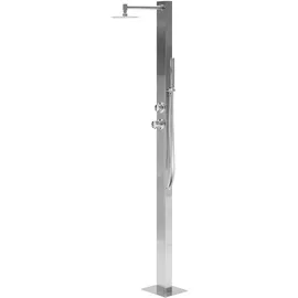 Beliani Gartendusche Silber 0,26 m x 0,46 m
