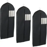 Wenko Kleidersack Mod. Deep Black Space 3er Set, je 135 x 60 x 12 cm, Polyethylen (PE) - schwarz