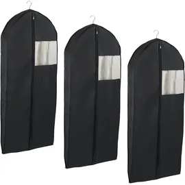Wenko Kleidersack Mod. Deep Black Space 3er Set, je 135 x 60 x 12 cm, Polyethylen (PE) - schwarz