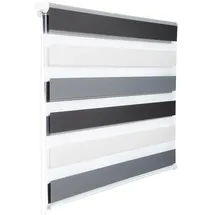 Woltu Doppelrollo 100 x 120 cm Zebra/Weiß