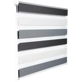 Woltu Doppelrollo 100 x 120 cm Zebra/Weiß