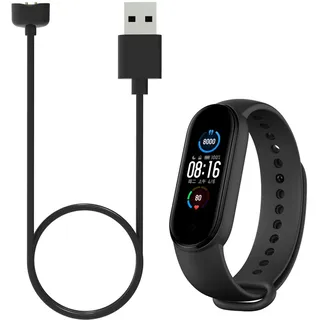 Smart Watch Ladegerät Magnetisch, NFC Smartwatch Ersatz USB Ladekabel Kompatibel für Xiaomi Mi Band 5 6 7 für Amazfit Band 5 3,3.3ft(Schwarz)