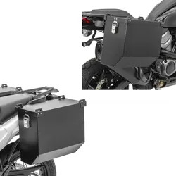 Set Motorrad Alukoffer Bagtecs Atlas 36Ltr und Atlas 41Ltr Aluminium Seitenkoffer schwarz