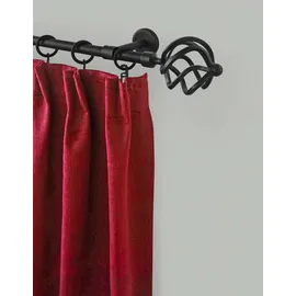 GARESA »RUSTIKA« Ø 16 mm 1 läufig-läufig Wunschmaßlänge rustikale Vorhanggarnitur, verlängerbar, m. Ringe, Endknopf Korb