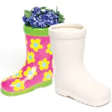 Baker Ross Keramik-Blumentöpfe "Gummistiefel" für Kinder (2 Stück)