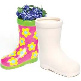 Baker Ross Keramik-Blumentöpfe "Gummistiefel" für Kinder (2 Stück)