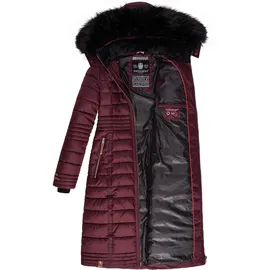 Navahoo Wintermantel "Umay", Damen, Gr. L (40), rot (weinrot), Oberstoff: 100% Polyester, Futter: 100% Polyester, Wattierung: 100% Polyester, Ärmelfutter: 100% Polyester, Kunstpelz: 90% Polyacryl, 10% Polyester, tailliert ca.