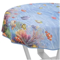 ANRO Wachstuch-Tischdecke Tischdecke abwaschbar Wachstuch Garten-Tischdecke Outdoor Indoor Rund