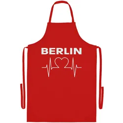 multifanshop Grillschürze - Berlin rot - Herzschlag - Druck weiß - Schürze