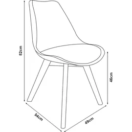 [en.casa] Esszimmerstuhl Fläten Kunstleder Türkis 6er Set