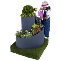 EXCOLO Große Kräuterspirale Ø 80–90 x 80 cm Grau