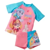 UNITED LABELS Paw Patrol Badeanzug zweiteilig UV Schutz 50+ für Mädchen, Rosa, 110-116, Badebekleidung Kinder mit Shirt und Hose, Bademode - 110-116