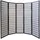 Homestyle4u Paravent Schwarz 220x175 cm