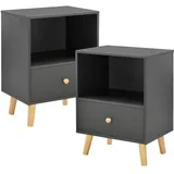 [en.casa] Sundsvall Dunkelgrau Holz 40 x 54 x 30 cm