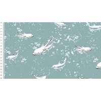 Jersey Digital Toff Dolphin Family 200 g/m2 ca.150 cm denim