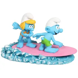 Aqua Della Schlumpfine mit Schlumpf auf dem Surfbrett - Figur