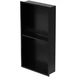 luxebath Wandnische Doppel Edelstahl 30x60x10cm Schwarz Duschnische mit Rahmen