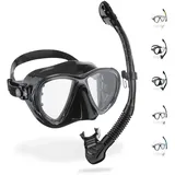 Cressi Big Eyes Evo Alpha Ultra Dry Schnorchelset Schnorcheln Set mit Schnorchel und Taucherbrille wasserdichte Tauchmaske Anti-Fog Anti-Leck aus Gehärtetem Glas Premium Dry Schnorchel für Erwachsene