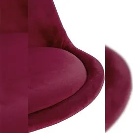 CLP 4er Set Stühle Sofia Samt bordeauxrot/natura (rund)