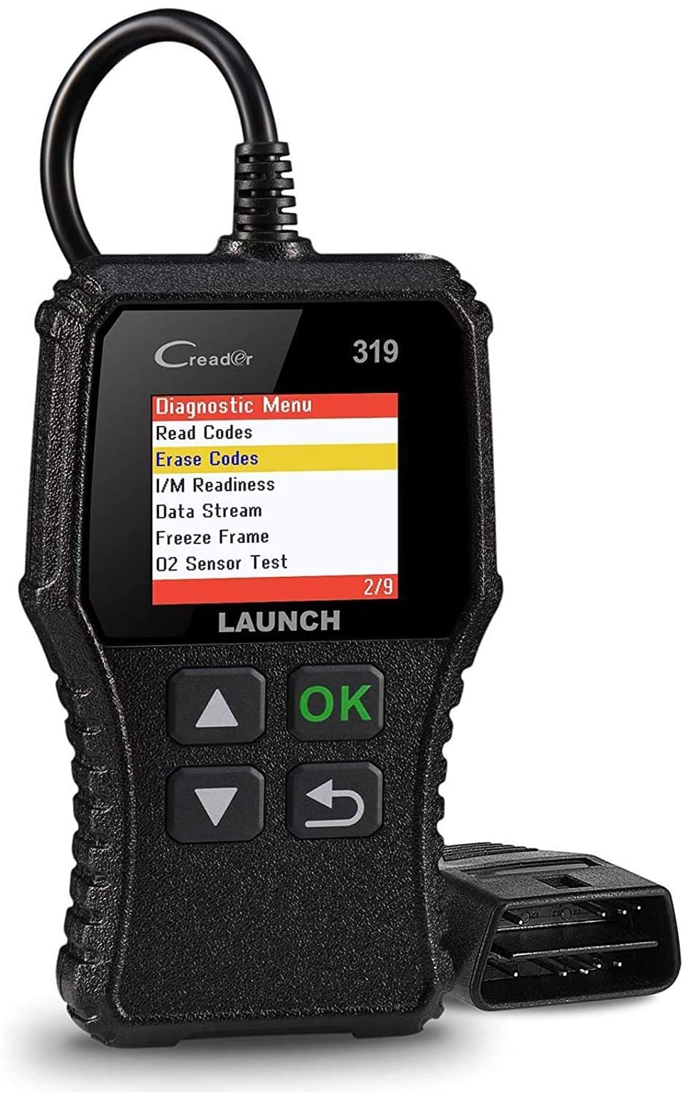 LAUNCH CR319 OBD2 Diagnosegerät OBD Fahrzeug Code-Scanner Fehlercodeleser unterstützt alle Autos mit OBDII/EOBD/CAN-Modi und 16-Pin OBDII-Schnittstelle O2-Sensor / EVAP-Test