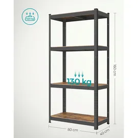 Songmics Schwerlastregal Holzwerkstoff 80 x 160 cm braun/schwarz