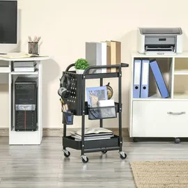 Homcom Servierwagen Stahl, Kunststoff