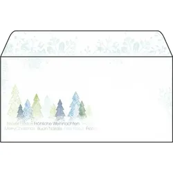 Sigel Weihnachts-Umschlag Trees DL, 90g, gummiert, für Inkjet u. Laserdrucker