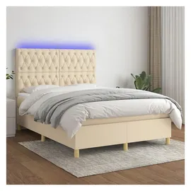 vidaXL Boxspringbett 140 x 200 cm Creme