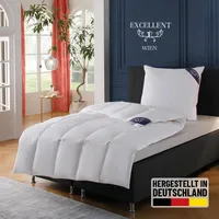 Excellent Daunenbettdecke EXCELLENT "Wien, Bettdecken für Sommer und Winter, Decke", weiß, B:135cm L:200cm, Bezug: 100% Baumwolle. Füllung: 90% Daunen, 10% Federn, Bettdecken, Bettdecke 135x200 cm, made in Germany, allergiker geeignet (Hausstaub)