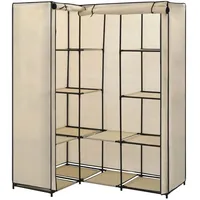 VidaXL Eckkleiderschrank Creme 130 x 87 x 169 cm