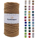 Sznurkomania, Baumwollkordel 3mm 100m, 46 Farben, Häkelkordel, Geflochten Baumwollkordel 3mm, Makramee Kordel, Makramee Garn, Premium Garn, Makramee Seil (Cappuccino)