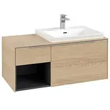 Villeroy & Boch Subway 3.0 Waschtischunterschrank C57100VJ 100,1x42,25x51,6cm, ohne LED/Griff Aluminium glänzend, nordic oak