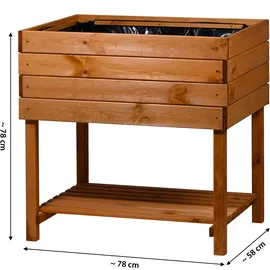 Dobar Hochbeet Kubus 2.0 78 x 58 x 78 cm Braun
