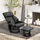 Homcom Relaxsessel Kunstleder 76 x 102 x 80 cm Schwarz mit Hocker