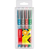 Stabilo worker+ colorful Tintenroller - medium 4er Pack - grün, rot, blau, schwarz