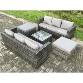 fimous Gartenlounge-Set 8-tlg. Dunkelgrau