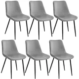 Tectake Esszimmerstuhl Monroe gepolstert Polyester grau 6er Set