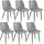 Tectake Esszimmerstuhl Monroe gepolstert Polyester grau 6er Set