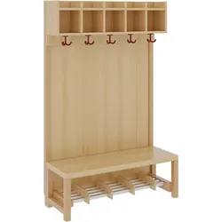 Komplettgarderobe mit einfacher Ablagereihe