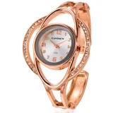 CANSNOW Spangenuhr Damen – Faszinierende Damenuhr | Uhr Damen | Damen Uhr | Uhren Damen | Damenuhr Rosegold | Uhr Rosegold Damen | Frauen Uhren | Damen Armbanduhr | Damen Uhren (Roségold-Weiß)