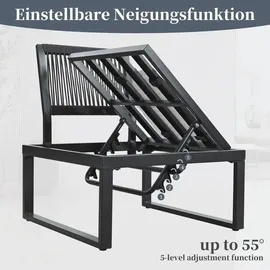 stilvora Gartenlounge-Set 4-tlg. Grau/Schwarz