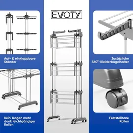 goth vanessa und goth christian gbr Wäscheständer Turm Hoch 2in1 grau