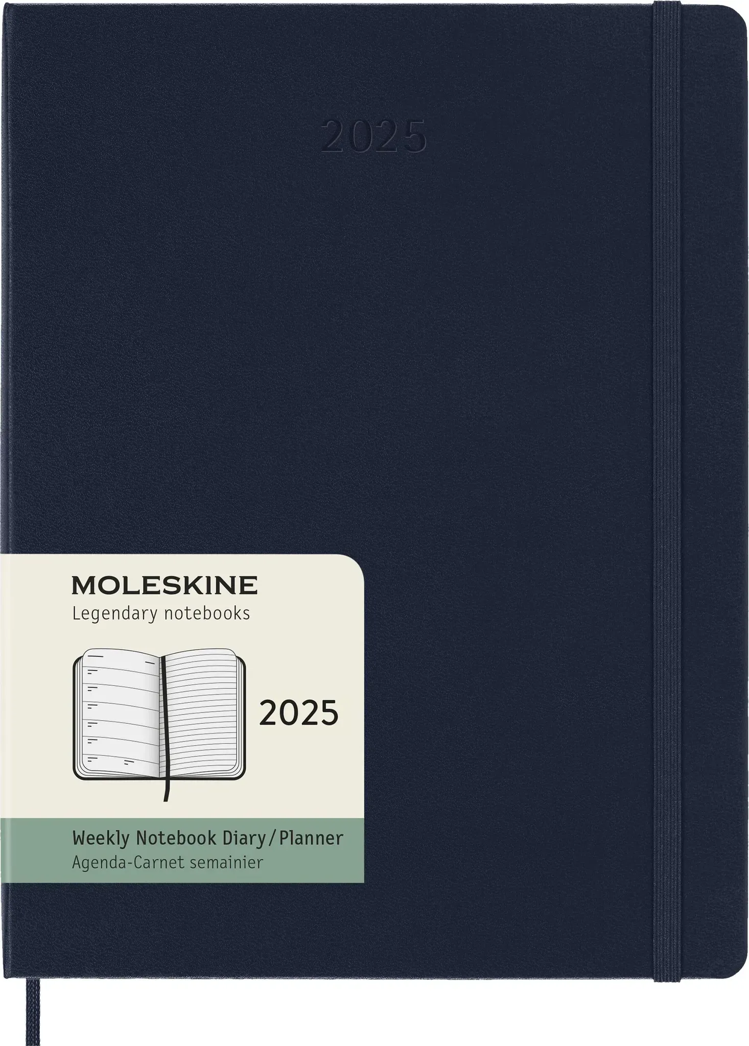 Moleskine 2025 12M Kalender XL marineblau wöchentlich harter Einband