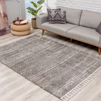 Carpet City Hochflor-Teppich CARPET CITY "Pulpy 524" Gr. 5, grau, B:240cm H:30mm L:340cm, Kunstfaser, Teppiche, Fransenteppich, besonders weich, mit Fransen, Meliert